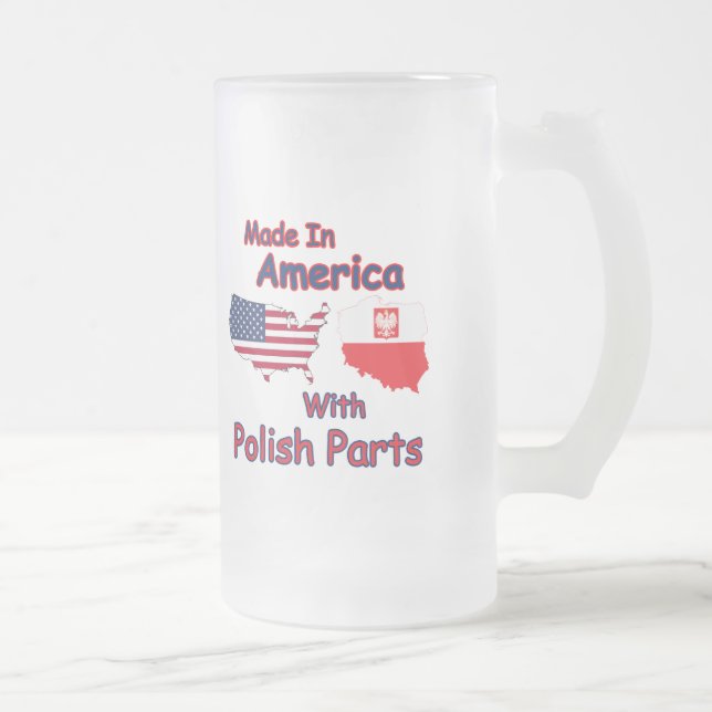 Taza De Cristal Esmerilado Estados Unidos con partes polacas (Derecha)