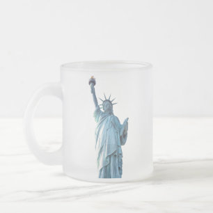 Taza De Cristal Esmerilado Estatua de la Libertad Ciudad de Nueva York