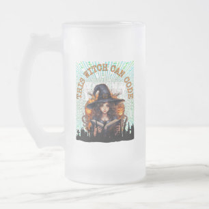 Taza De Cristal Esmerilado Este brujo puede codificar