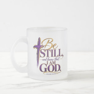Taza De Cristal Esmerilado Estén quietos y sepan que yo soy Dios