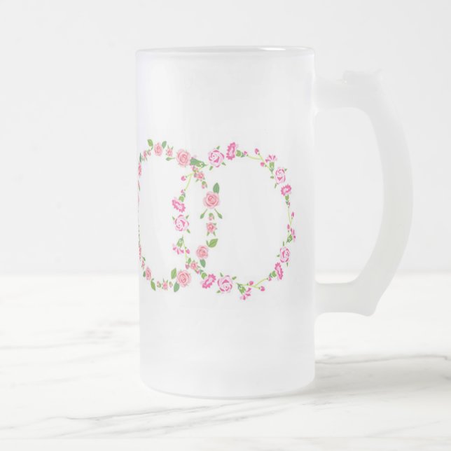 Taza De Cristal Esmerilado Estilos clásicos Florals (Derecha)