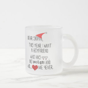 Taza De Cristal Esmerilado Estimado Santa… - taza del vidrio esmerilado