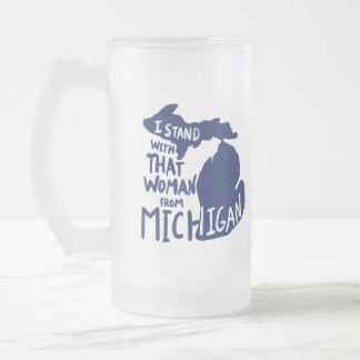 Taza De Cristal Esmerilado Estoy con esa mujer de Michigan