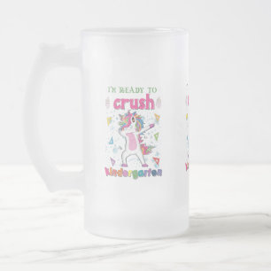 Taza De Cristal Esmerilado Estoy Listo Para Aplastar El Jardín De Niños