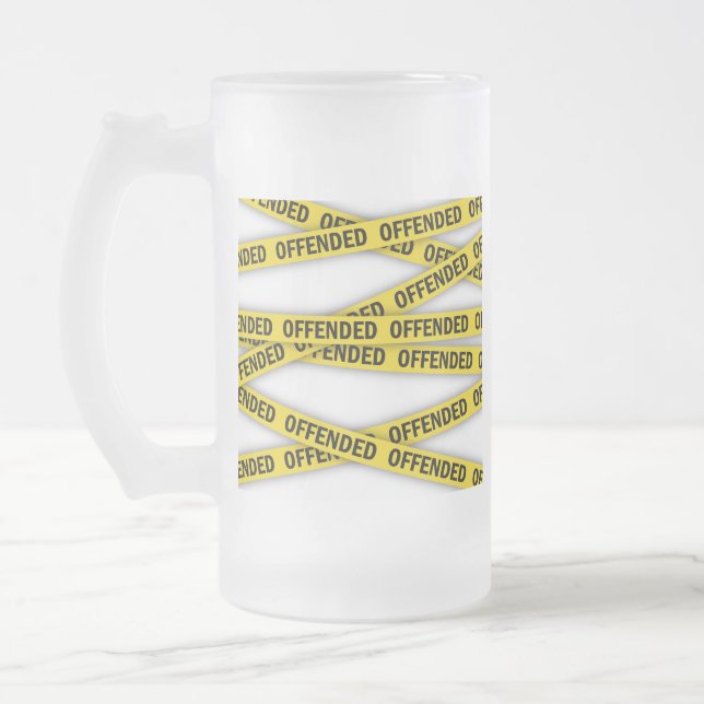 Taza De Cristal Esmerilado Estoy ofendido por la cinta policial que no cruza (Izquierda)