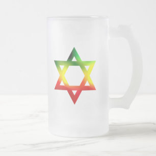 Taza De Cristal Esmerilado Estrella de David