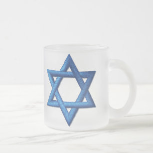 Taza De Cristal Esmerilado Estrella de David judía