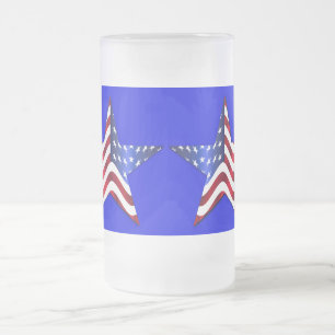 Taza De Cristal Esmerilado Estrella de la bandera de Estados Unidos Frosted 1