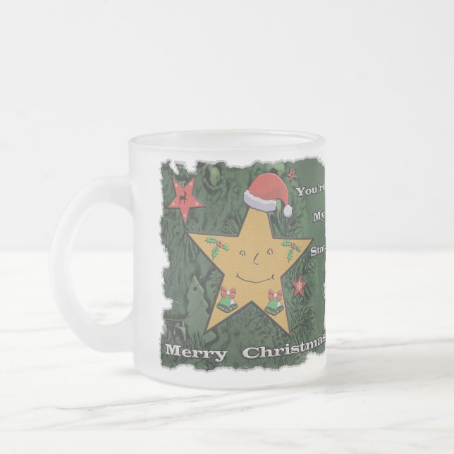 Taza De Cristal Esmerilado Estrella de pan de jengibre navideño (Izquierda)