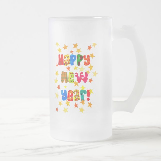 Taza De Cristal Esmerilado Estrella de vidrio escarcha de Año Nuevo (Derecha)