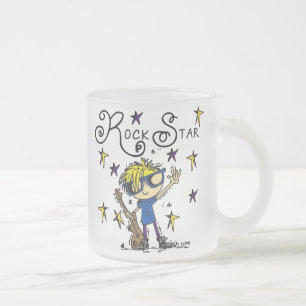 Taza De Cristal Esmerilado Estrella del rock rubia del muchacho