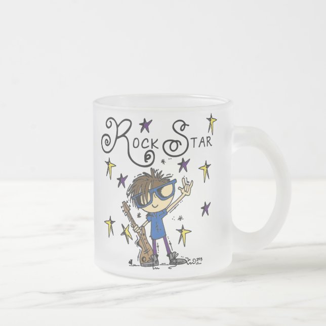 Taza De Cristal Esmerilado Estrella del rock triguena (Derecha)