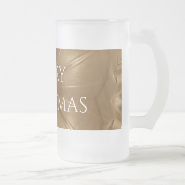 Taza De Cristal Esmerilado Estrella elegante de Navidades marrones dorados en (Derecha)