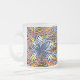 Taza De Cristal Esmerilado Estrella Fugaz de Doodle Zen Neurográfico Colorido