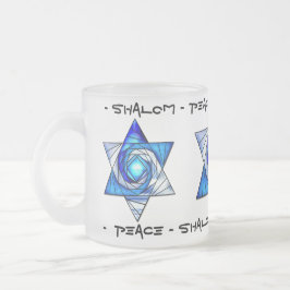 Taza De Cristal Esmerilado Estrella translucida de vidrio manchado de David