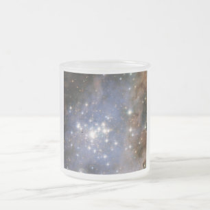 Taza De Cristal Esmerilado Estrellas de diamantes en el espacio de burbujas d