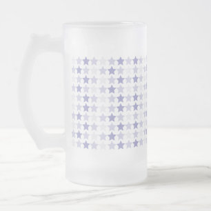 Taza De Cristal Esmerilado Estrellas de Ombre Azul Patriótico
