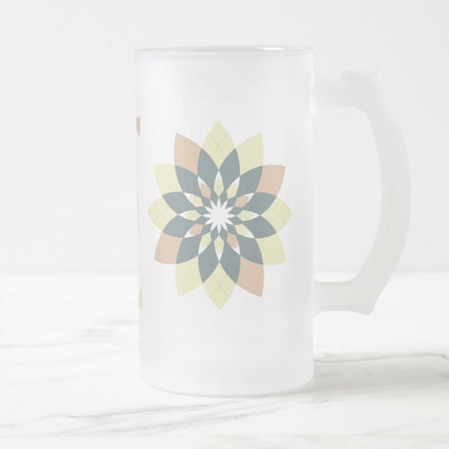 Taza De Cristal Esmerilado Estrellas geométricas modernas elegantes (Derecha)
