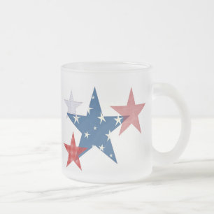 Taza De Cristal Esmerilado Estrellas patrióticas