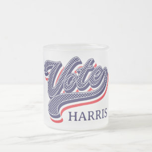 Taza De Cristal Esmerilado Estrellas y franjas electorales personalizadas