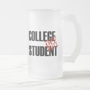 TAZA DE CRISTAL ESMERILADO ESTUDIANTE UNIVERSITARIO FUERA DE SERVICIO