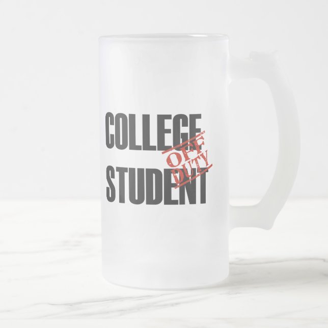 TAZA DE CRISTAL ESMERILADO ESTUDIANTE UNIVERSITARIO FUERA DE SERVICIO (Derecha)