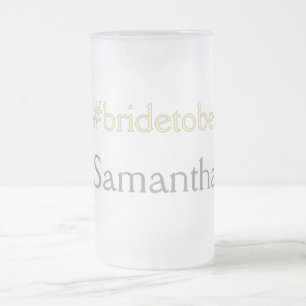 Taza De Cristal Esmerilado etiqueta novia boda de soltera fiesta nupcial