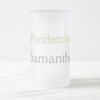 Taza De Cristal Esmerilado etiqueta novia boda de soltera fiesta nupcial