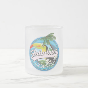 Taza De Cristal Esmerilado explorar el fabuloso logo de Argentina Postcard