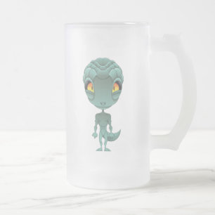 Taza De Cristal Esmerilado Extranjero reptil lindo