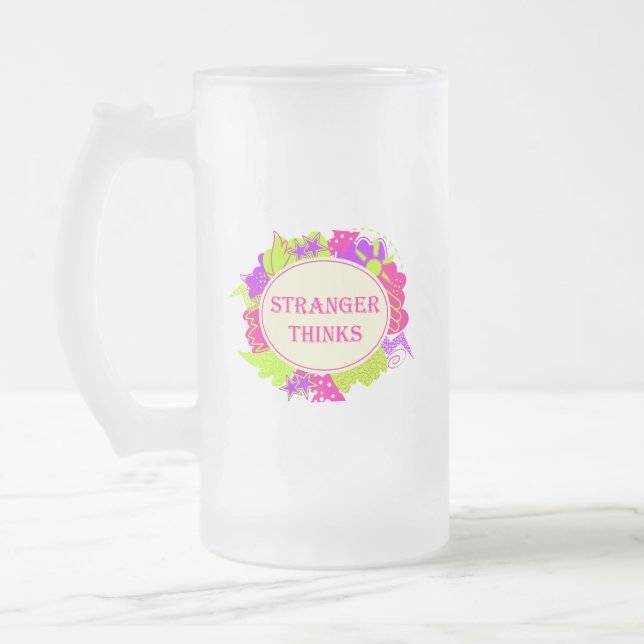 Taza De Cristal Esmerilado Extraño piensa cita al estilo de programa de tv de (Izquierda)