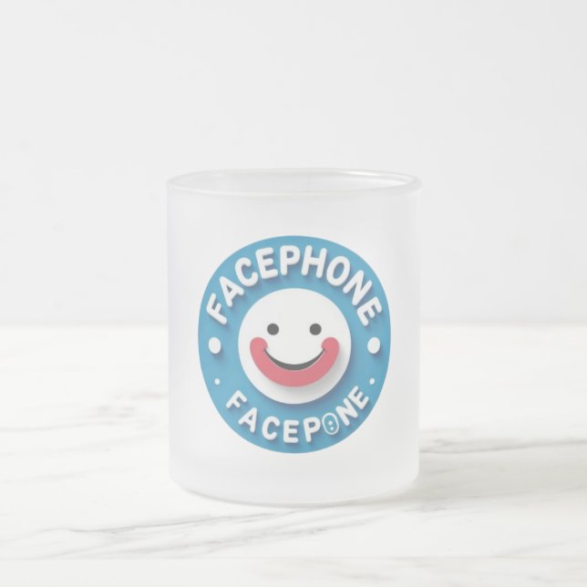 Taza De Cristal Esmerilado Facephone Smiley Mug (Centro)