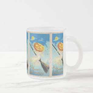 Taza De Cristal Esmerilado Falln Happy Halloween Pumpkin Witch