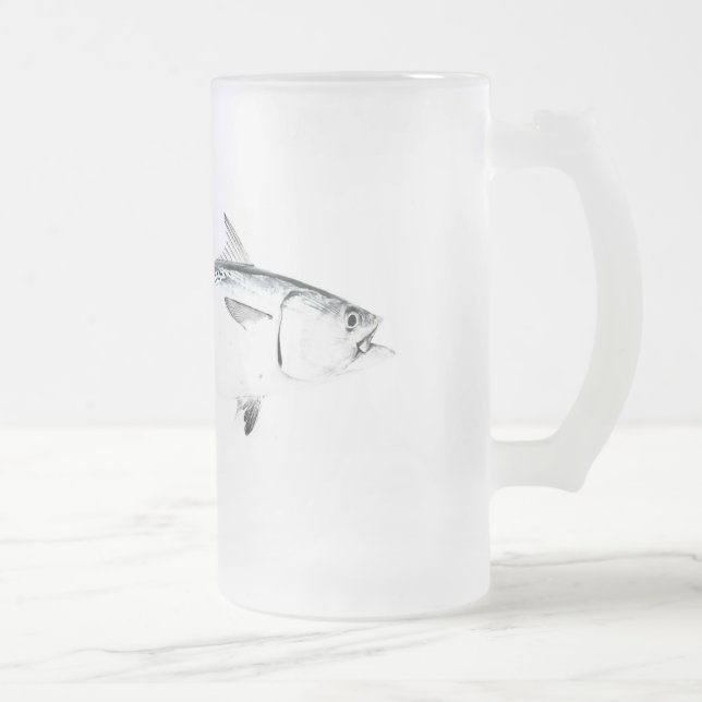 Taza De Cristal Esmerilado Falso Albacore Montauk 16 oz Frosted Mug (Derecha)