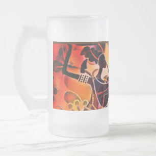 Taza De Cristal Esmerilado Familia