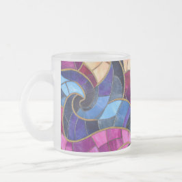 Taza De Cristal Esmerilado Fancy Mosaic Frost Glass Mug