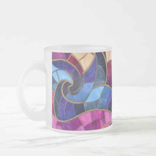 Taza De Cristal Esmerilado Fancy Mosaic Frost Glass Mug (Izquierda)