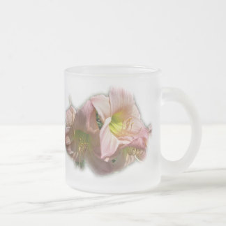 Taza De Cristal Esmerilado Fancy Pink Daylilies