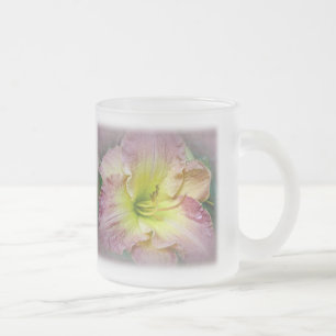 Taza De Cristal Esmerilado Fancy Pink Daylily