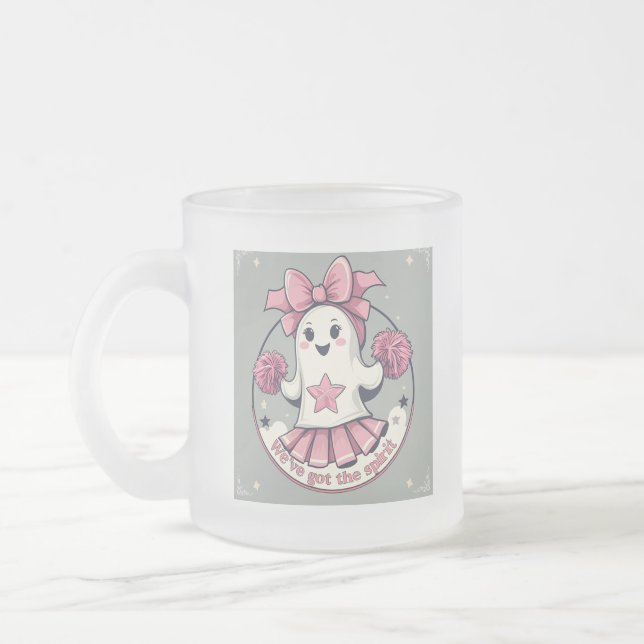 Taza De Cristal Esmerilado Fantasma acogedor - Halloween animador (Izquierda)