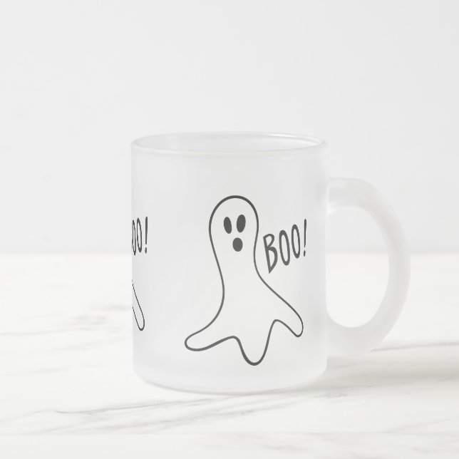 Taza De Cristal Esmerilado fantasma gracioso gritando boo por halloween (Derecha)