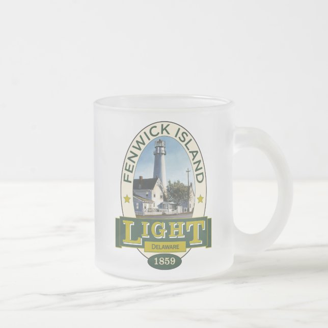 Taza De Cristal Esmerilado Faro de la isla de Fenwick (Derecha)