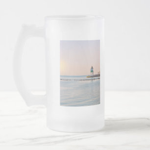 Taza De Cristal Esmerilado Faro Sudeste del Puerto de Chicago