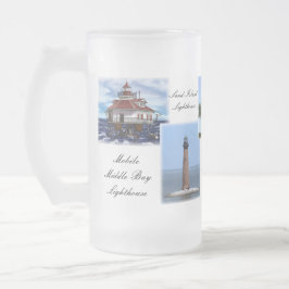 Taza De Cristal Esmerilado Faros de la Costa del Golfo