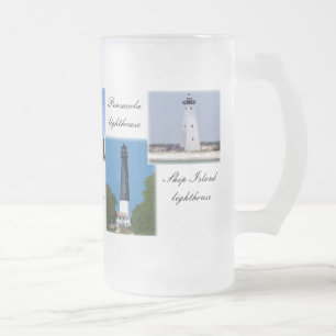 Taza De Cristal Esmerilado Faros de la Costa del Golfo