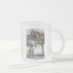 Taza De Cristal Esmerilado Farrier Blacksmith Shoeing Horse