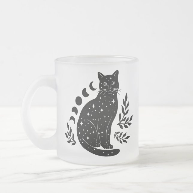 Taza De Cristal Esmerilado Fases de Star Cat & Moon (Izquierda)