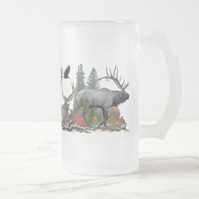 Taza De Cristal Esmerilado Fauna de Norteamérica (Derecha)