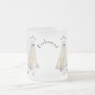Taza De Cristal Esmerilado Favor de fiesta del regalo del vestido de boda de