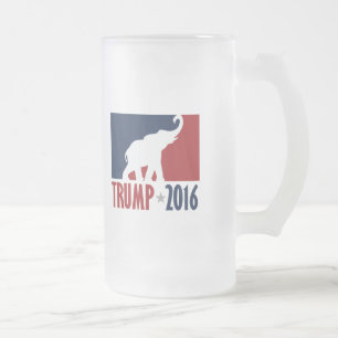 Taza De Cristal Esmerilado Favorable diseño del candidato del GOP del triunf